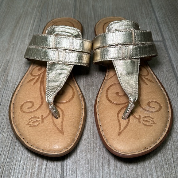 Born Leather Sandals Gold Size 7 - Picture 2 of 12